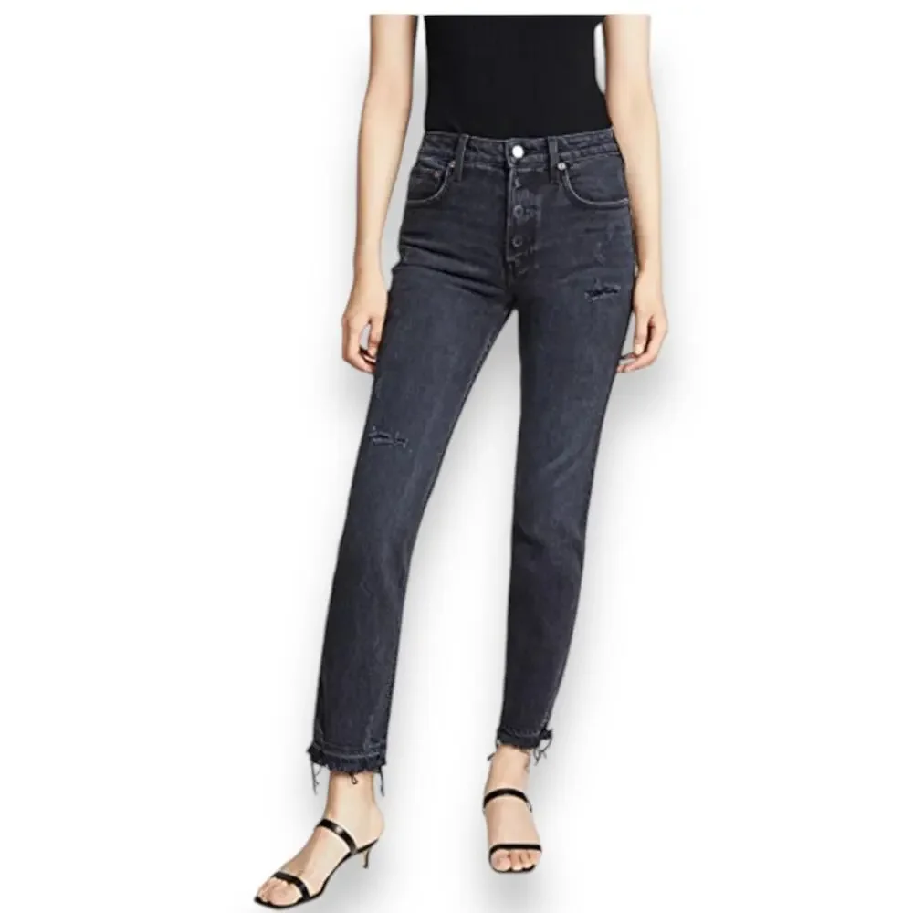 Trave Constance Road to Nowhere‎ Black Straight Leg Jeans Button Fly Women’s 28